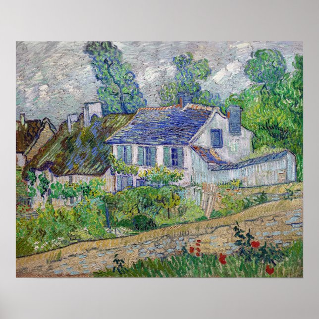 Affiche Vincent van Gogh - Maisons à Auvers (Devant)