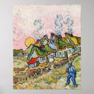 Affiche Vincent van Gogh - Maisons et Personnage