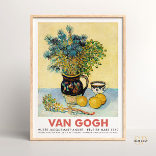 Affiche Vincent van Gogh Majolica avec art Fleur sauvage