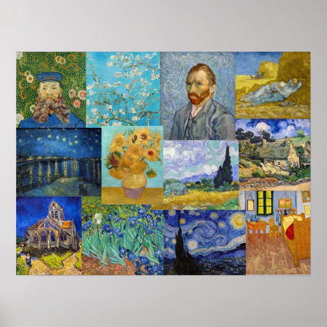 Affiche Vincent Van Gogh - Masterpieces Patchwork (Devant)