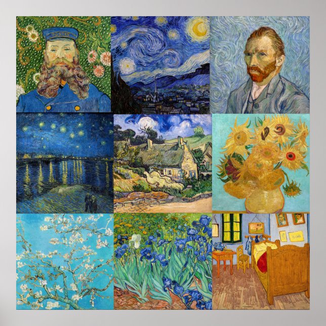 Affiche Vincent Van Gogh - Masterpieces Patchwork (Devant)
