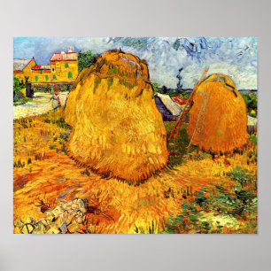 Affiche Vincent Van Gogh - Meules de foin en Provence Beau