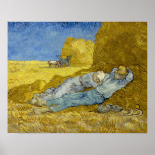 Affiche Vincent Van Gogh - Midi, repos du travail / La Sie