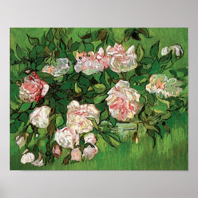 Affiche Vincent Van Gogh - Nature morte Roses roses Beaux- (Devant)