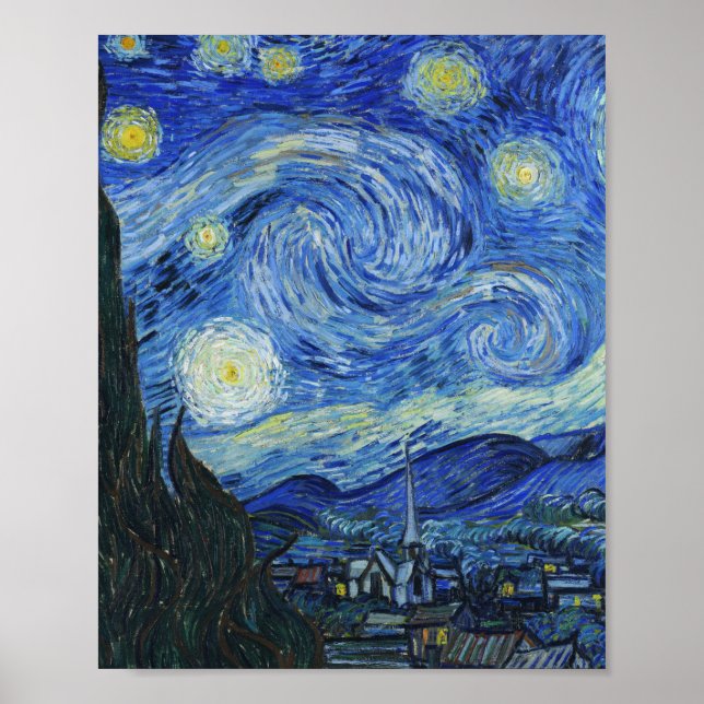 Affiche Vincent Van Gogh - Nuit étoilée (Devant)