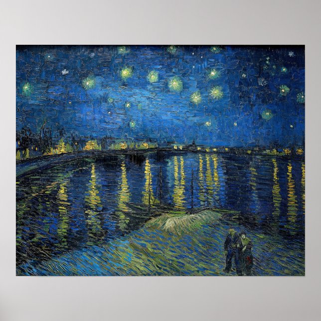 Affiche Vincent Van Gogh - Nuit étoilée sur le Rhône (Devant)