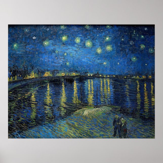 Affiche Vincent Van Gogh - Nuit étoilée sur le Rhône (Devant)