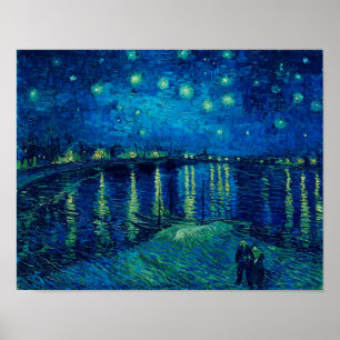 Affiche Vincent Van Gogh - Nuit étoilée sur le Rhône