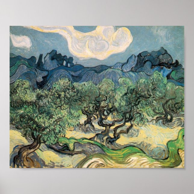 Affiche Vincent van Gogh Oliviers aux Alpilles (Devant)