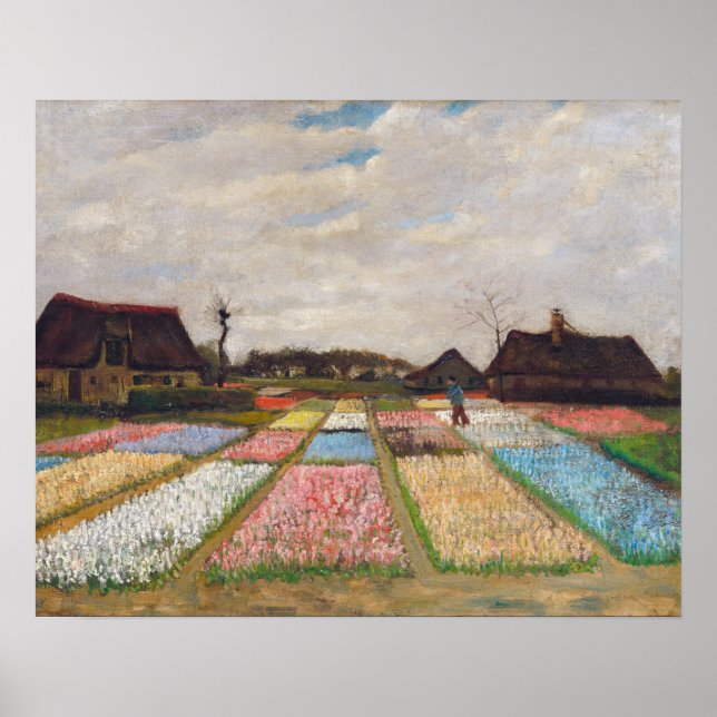 Affiche Vincent van Gogh - Parterres de fleurs en Hollande (Devant)