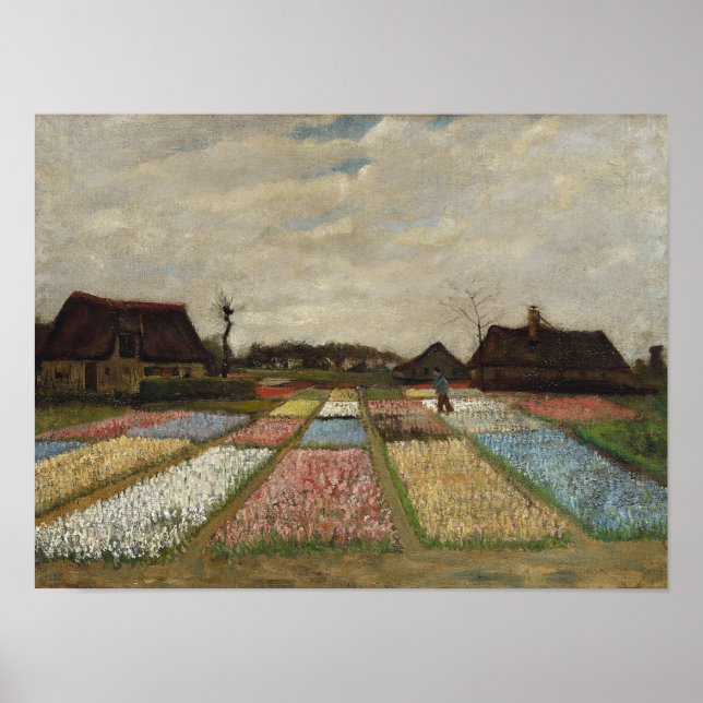 Affiche Vincent van Gogh - Parterres de fleurs en Hollande (Devant)
