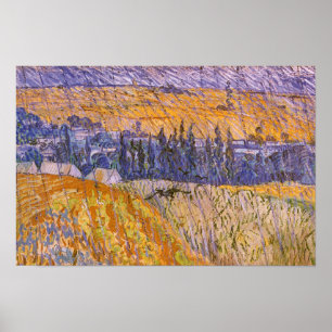 Affiche Vincent van Gogh - Paysage à Auvers sous la pluie