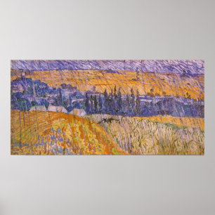 Affiche Vincent van Gogh - Paysage à Auvers sous la pluie