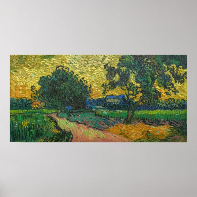 Affiche Vincent van Gogh - Paysage à Twilight (Devant)