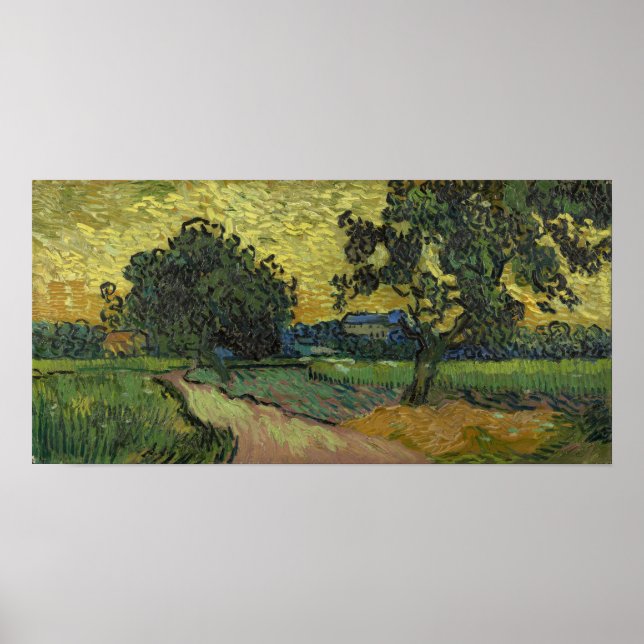 Affiche Vincent Van Gogh - Paysage à Twilight Modifié (Devant)