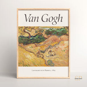 Affiche Vincent van Gogh Paysage avec lapins Art Imprimer