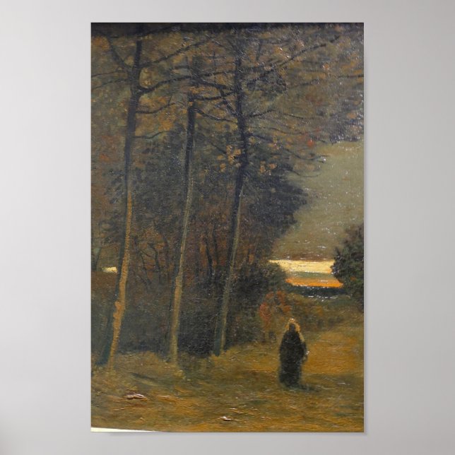 Affiche Vincent van Gogh Paysage d'automne à Dusk Peinture (Devant)