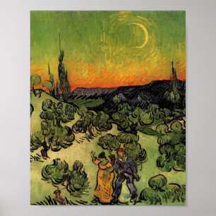 Affiche Vincent Van Gogh Paysage de Moonlit