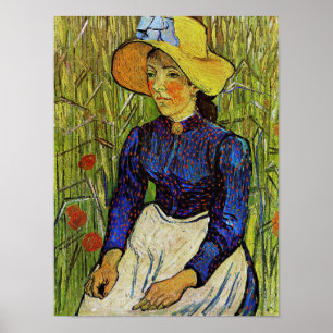 Affiche Vincent van Gogh - Paysanne au chapeau de paille