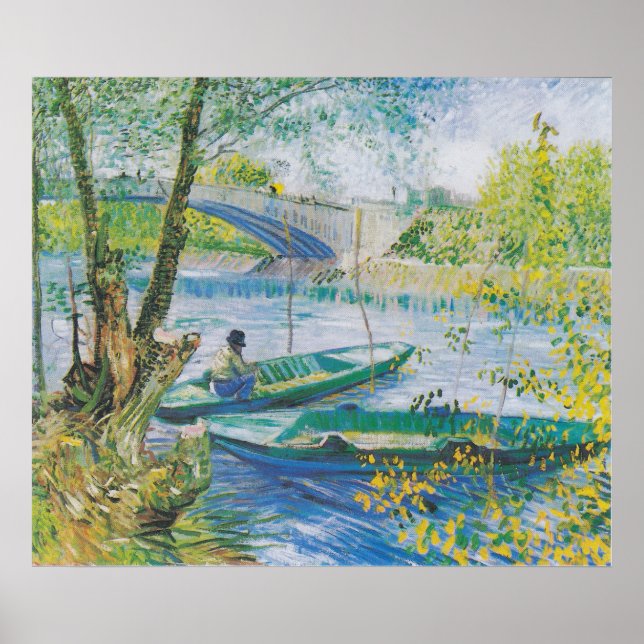 Affiche Vincent van Gogh Pêche au printemps, Pont (Devant)