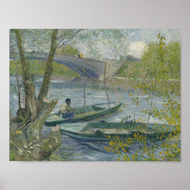 Affiche Vincent van Gogh - Pêche au printemps, Pont de (Devant)