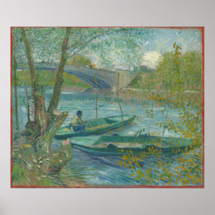 Affiche Vincent van Gogh Pêche au printemps, Pont de Cl