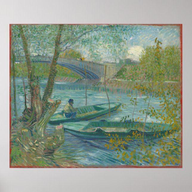 Affiche Vincent van Gogh Pêche au printemps, Pont de Cl (Devant)