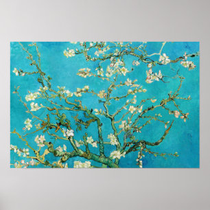 Affiche Vincent Van Gogh peignant Floraisons d'amandiers