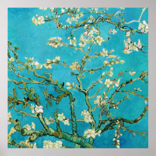Affiche Vincent Van Gogh peignant Floraisons d'amandiers