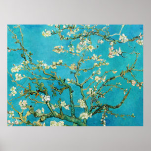 Affiche Vincent Van Gogh peignant Floraisons d'amandiers