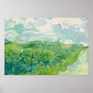 Affiche Vincent Van Gogh peinture Champ de blé vert