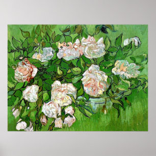 Affiche Vincent Van Gogh peinture, Roses Encore Rose Vie,