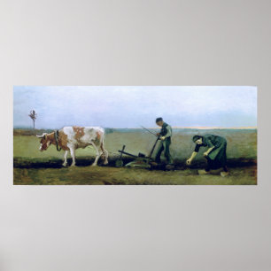 Affiche Vincent van Gogh   Plantation de travailleurs et d