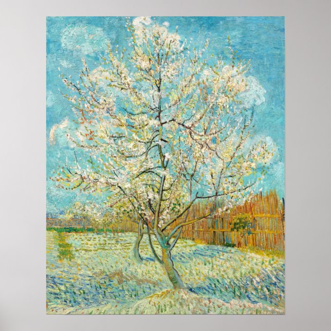 Affiche Vincent van Gogh - Poche rose en fleurs (Devant)