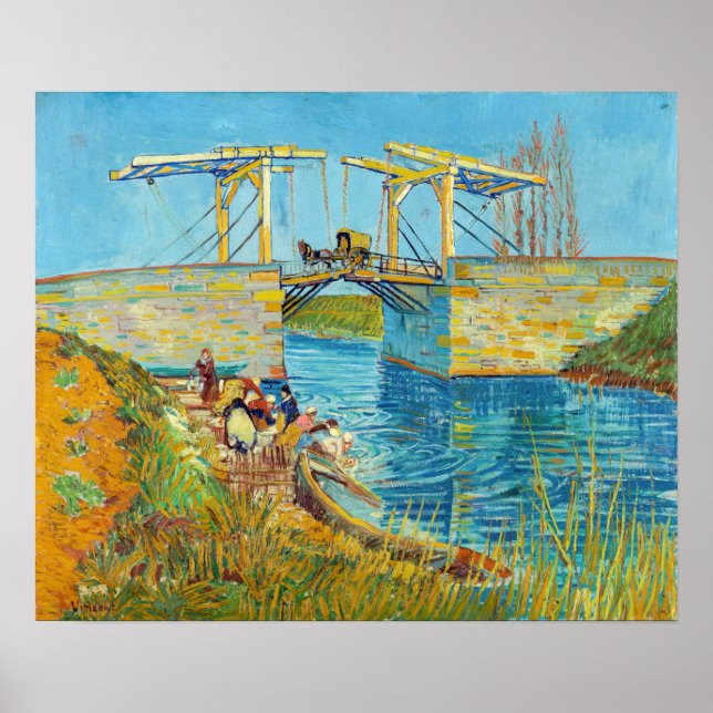 Affiche Vincent van Gogh - Pont Langlois à Arles #1 (Devant)