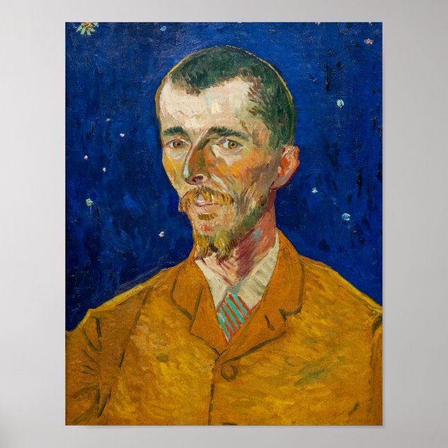 Affiche Vincent Van Gogh - Portrait d'Eugène Boch, Arles (Devant)