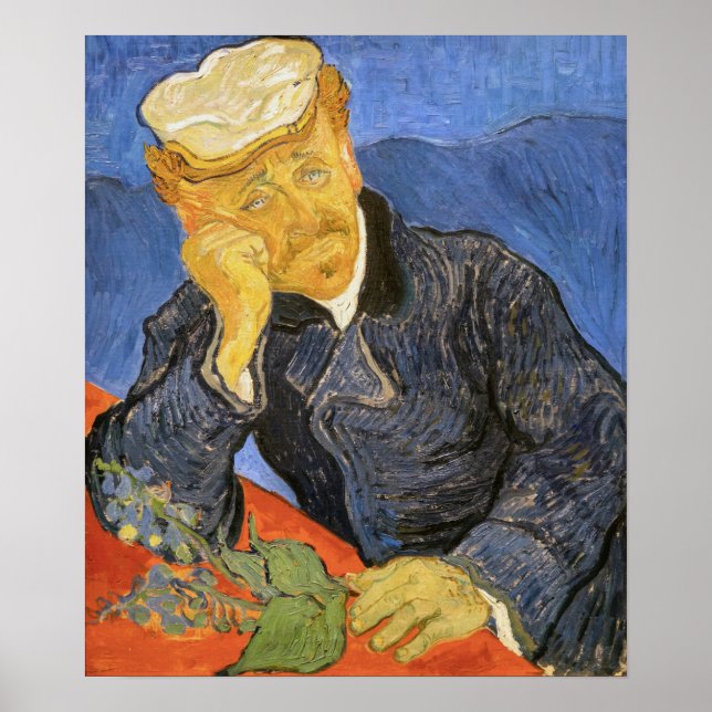 Affiche Vincent Van Gogh - Portrait du Docteur Paul Gachet (Devant)