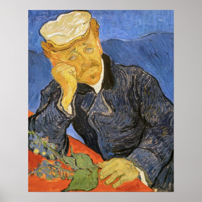 Affiche Vincent Van Gogh - Portrait du Docteur Paul Gachet (Devant)