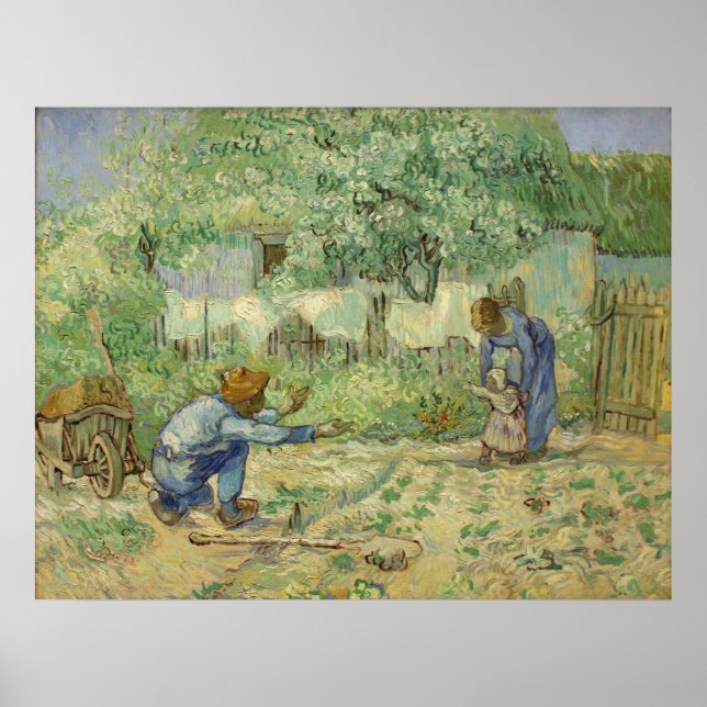 Affiche Vincent van Gogh Première étape, après Millet (Devant)