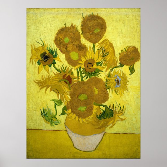 Affiche Vincent Van Gogh Quinze Tournesols Dans Un Vase (Devant)