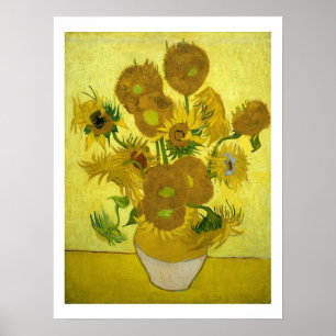 Affiche Vincent Van Gogh Quinze Tournesols Dans Un Vase Po