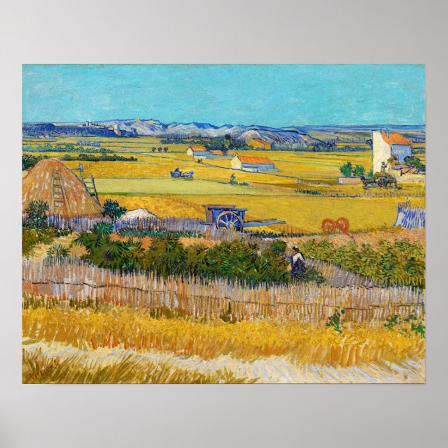 Affiche Vincent van Gogh - Récolte à La Crau (Devant)