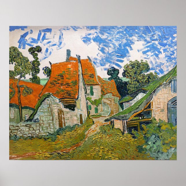 Affiche Vincent van Gogh - Rue à Auvers-sur-Oise (Devant)