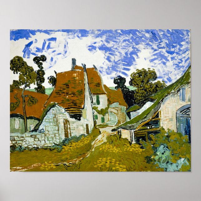 Affiche Vincent van Gogh : Rue à Auvers-sur-Oise (Devant)