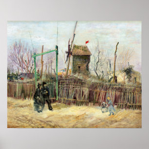 Affiche Vincent van Gogh - Scène de rue à Montmartre