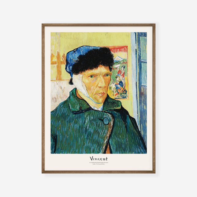 Affiche Vincent Van Gogh Self-Portrait Bandaged Ear Art (Créateur téléchargé)