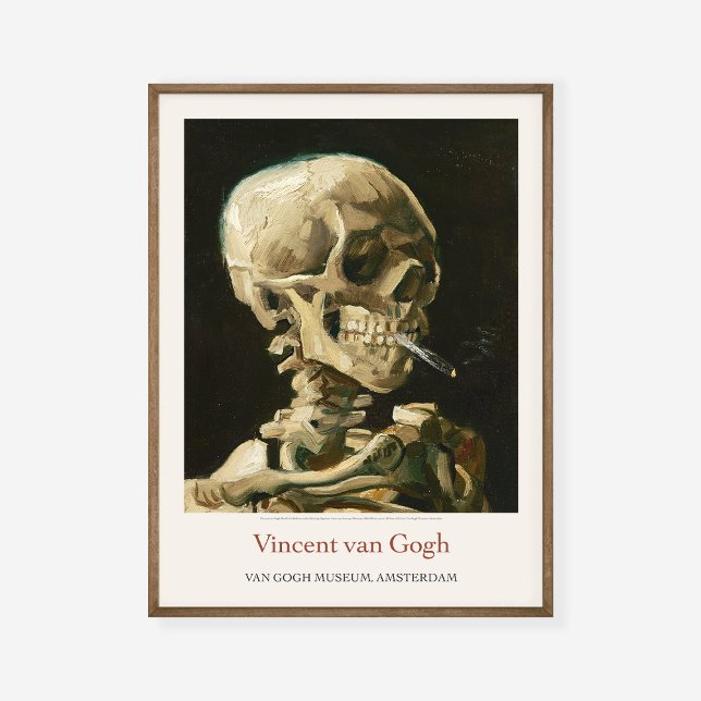Affiche Vincent Van Gogh Skeleton Burning Cigarette Skull (Créateur téléchargé)