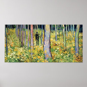 Affiche Vincent Van Gogh - Sous-bois avec deux personnages