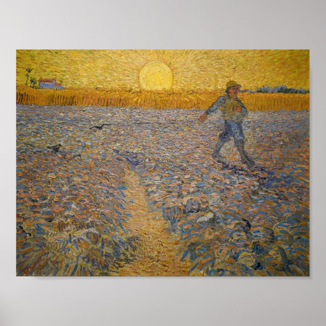 Affiche Vincent Van Gogh Sower à Sunset Art Peinture (Devant)