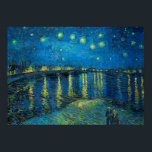 Affiche Vincent Van Gogh Starry Night Over the Rhone<br><div class="desc">Le chef-d'oeuvre Van Gogh Starry Night - Un tableau de Vincent Van Gogh,  Starry Night Over the Rhone,  montre une nuit remplie d'étoiles,  et un pont. Peint à Arles France la nuit,  peint en 1888.</div>